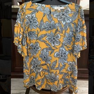 Yellow Floral Loft Top L